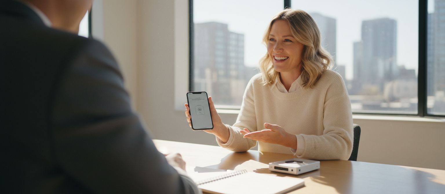 A researcher conducting a user interview